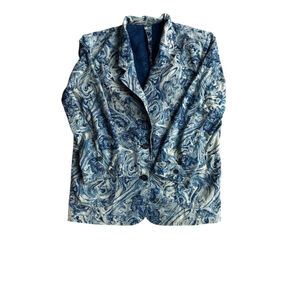 Vintage Sasakura Gensho Indigo-dyed Cotton Casual Blazer Japan Sz L